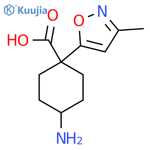 4-amino-1-(3-methyl-1,2-oxazol-5-yl)cyclohexane-1-carboxylic acid structure