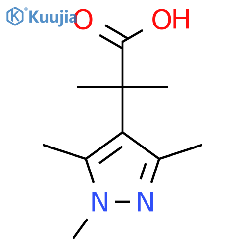2-methyl-2-(trimethyl-1H-pyrazol-4-yl)propanoic acid structure