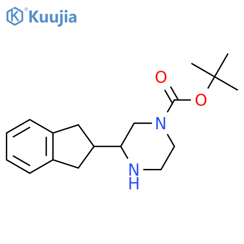 tert-butyl 3-(2,3-dihydro-1H-inden-2-yl)piperazine-1-carboxylate structure