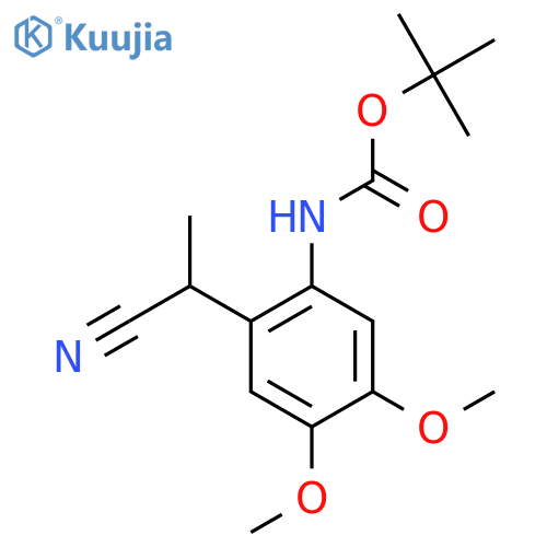 tert-butyl N-2-(1-cyanoethyl)-4,5-dimethoxyphenylcarbamate structure