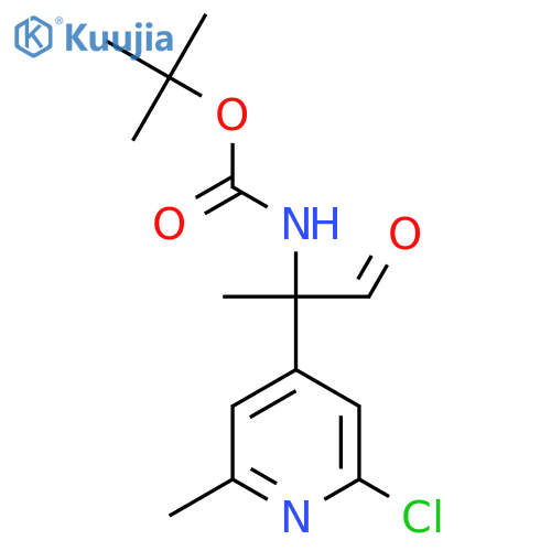 tert-butyl N-2-(2-chloro-6-methylpyridin-4-yl)-1-oxopropan-2-ylcarbamate structure