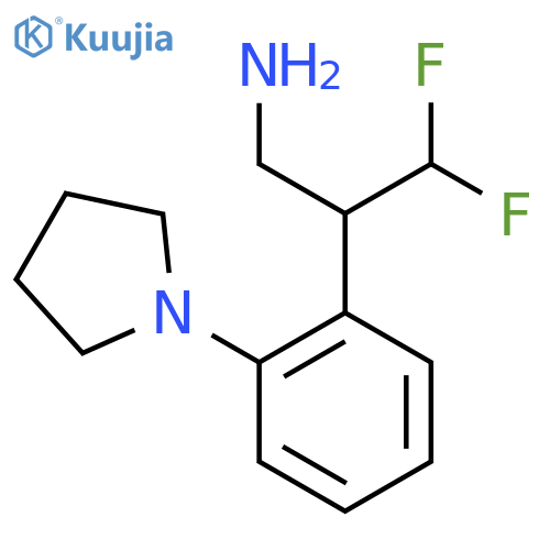 3,3-difluoro-2-2-(pyrrolidin-1-yl)phenylpropan-1-amine structure