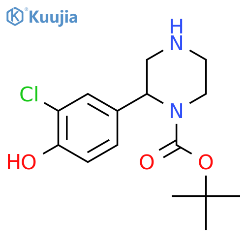 tert-butyl 2-(3-chloro-4-hydroxyphenyl)piperazine-1-carboxylate structure