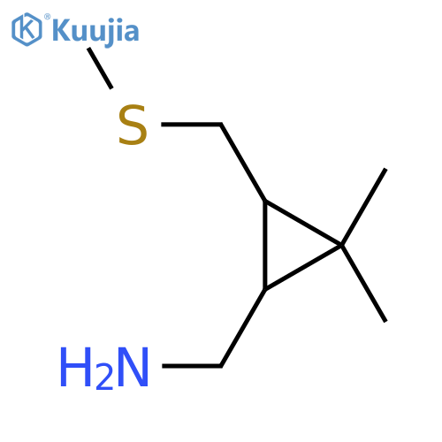 {2,2-dimethyl-3-(methylsulfanyl)methylcyclopropyl}methanamine structure
