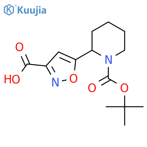 5-{1-(tert-butoxy)carbonylpiperidin-2-yl}-1,2-oxazole-3-carboxylic acid structure