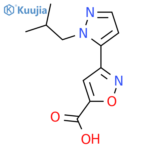 3-1-(2-methylpropyl)-1H-pyrazol-5-yl-1,2-oxazole-5-carboxylic acid structure
