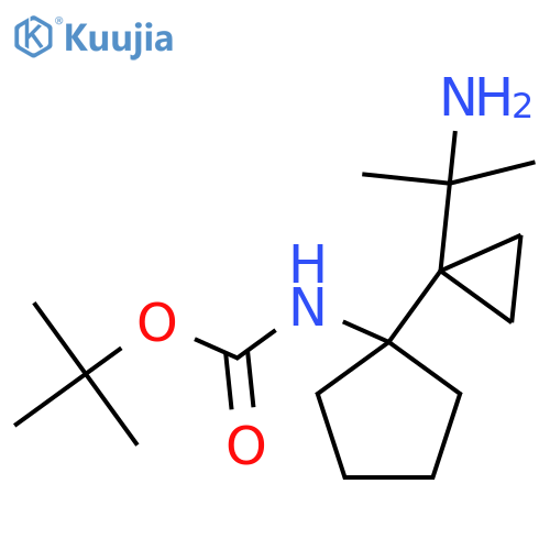 tert-butyl N-{1-1-(2-aminopropan-2-yl)cyclopropylcyclopentyl}carbamate structure