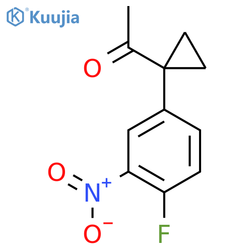 1-1-(4-fluoro-3-nitrophenyl)cyclopropylethan-1-one structure