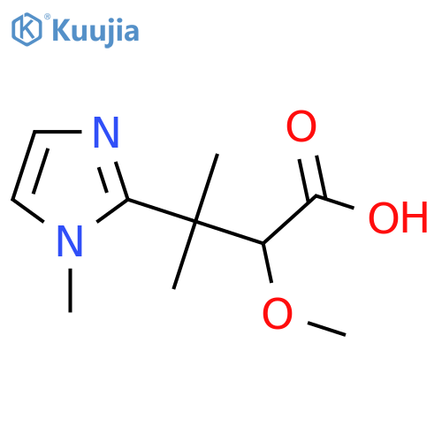 2-methoxy-3-methyl-3-(1-methyl-1H-imidazol-2-yl)butanoic acid structure