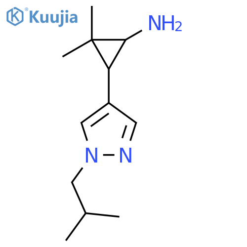 2,2-dimethyl-3-1-(2-methylpropyl)-1H-pyrazol-4-ylcyclopropan-1-amine structure