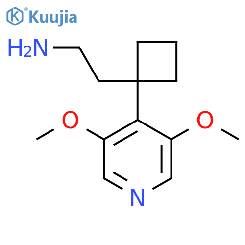 2-1-(3,5-dimethoxypyridin-4-yl)cyclobutylethan-1-amine structure