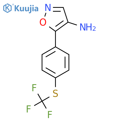 5-{4-(trifluoromethyl)sulfanylphenyl}-1,2-oxazol-4-amine structure