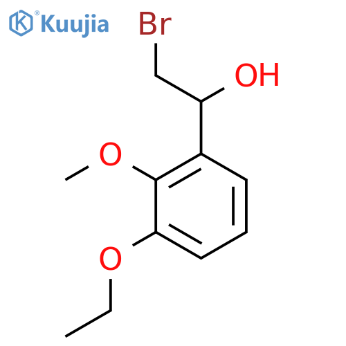 2-bromo-1-(3-ethoxy-2-methoxyphenyl)ethan-1-ol structure