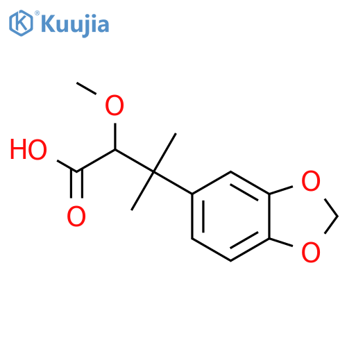 3-(1,3-dioxaindan-5-yl)-2-methoxy-3-methylbutanoic acid structure