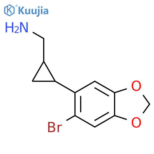 2-(6-bromo-1,3-dioxaindan-5-yl)cyclopropylmethanamine structure