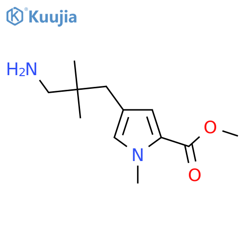 methyl 4-(3-amino-2,2-dimethylpropyl)-1-methyl-1H-pyrrole-2-carboxylate structure