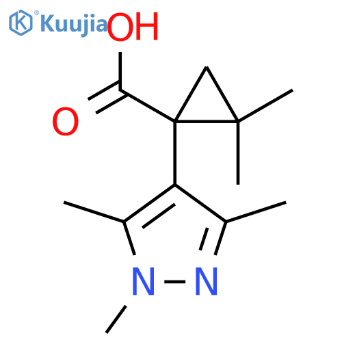 2,2-dimethyl-1-(trimethyl-1H-pyrazol-4-yl)cyclopropane-1-carboxylic acid structure