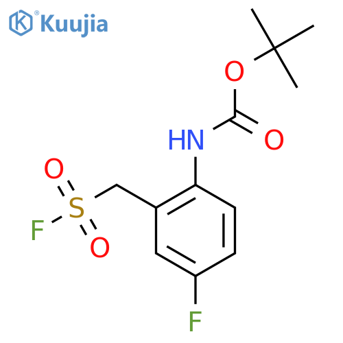 tert-butyl N-{4-fluoro-2-(fluorosulfonyl)methylphenyl}carbamate structure