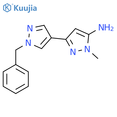 3-(1-benzyl-1H-pyrazol-4-yl)-1-methyl-1H-pyrazol-5-amine structure