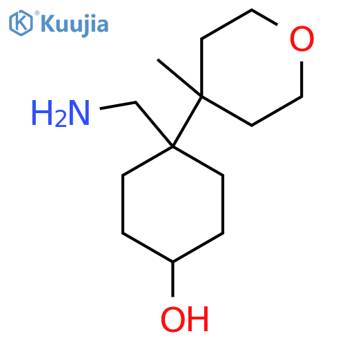4-(aminomethyl)-4-(4-methyloxan-4-yl)cyclohexan-1-ol structure