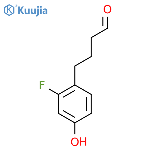 4-(2-fluoro-4-hydroxyphenyl)butanal structure