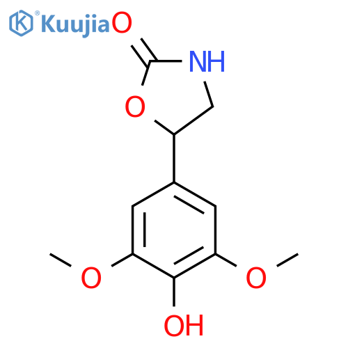 5-(4-hydroxy-3,5-dimethoxyphenyl)-1,3-oxazolidin-2-one structure