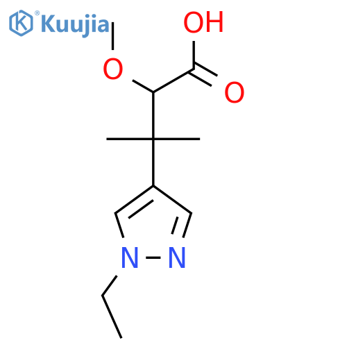 3-(1-ethyl-1H-pyrazol-4-yl)-2-methoxy-3-methylbutanoic acid structure