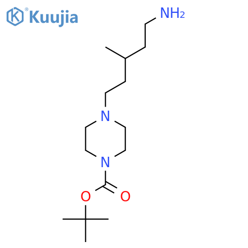tert-butyl 4-(5-amino-3-methylpentyl)piperazine-1-carboxylate structure