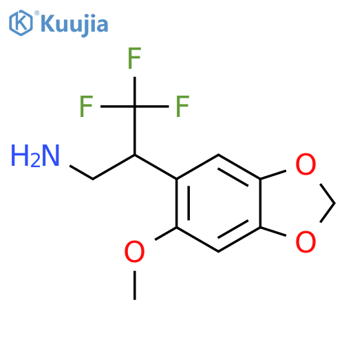 3,3,3-trifluoro-2-(6-methoxy-1,3-dioxaindan-5-yl)propan-1-amine structure
