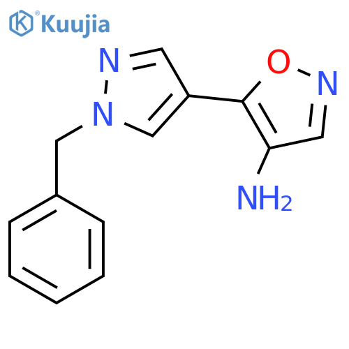 5-(1-benzyl-1H-pyrazol-4-yl)-1,2-oxazol-4-amine structure