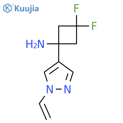 1-(1-ethenyl-1H-pyrazol-4-yl)-3,3-difluorocyclobutan-1-amine structure