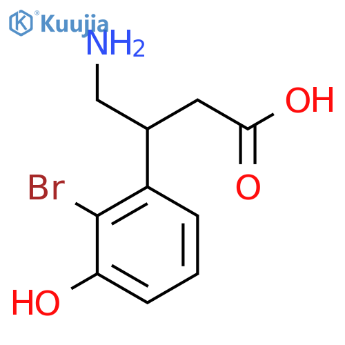 4-amino-3-(2-bromo-3-hydroxyphenyl)butanoic acid structure