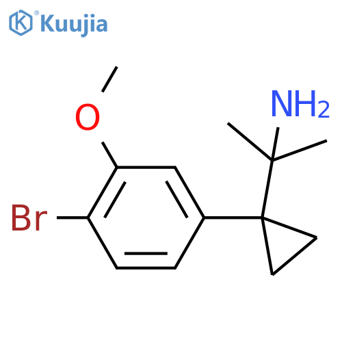 2-1-(4-bromo-3-methoxyphenyl)cyclopropylpropan-2-amine structure