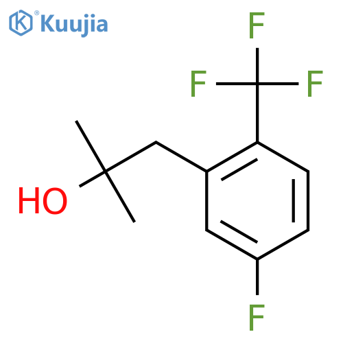 1-5-fluoro-2-(trifluoromethyl)phenyl-2-methylpropan-2-ol structure