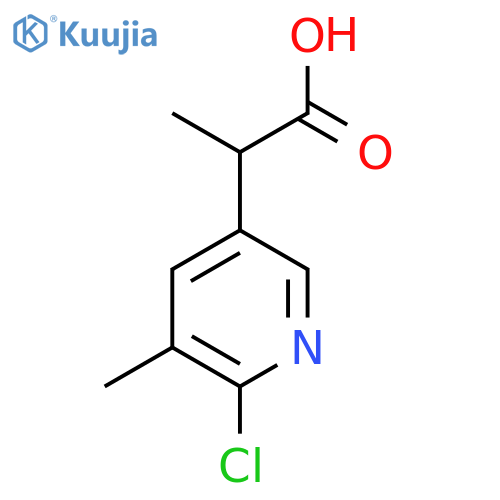 2-(6-chloro-5-methylpyridin-3-yl)propanoic acid structure