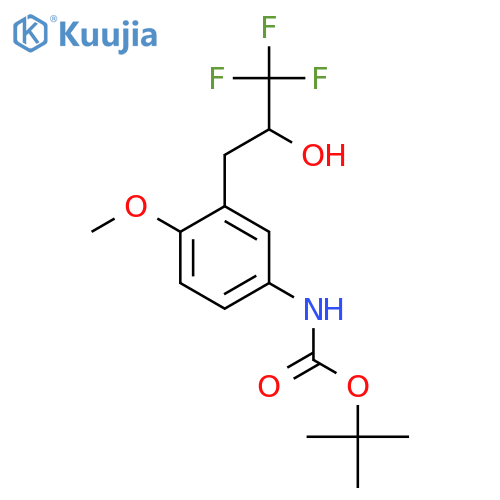 tert-butyl N-4-methoxy-3-(3,3,3-trifluoro-2-hydroxypropyl)phenylcarbamate structure