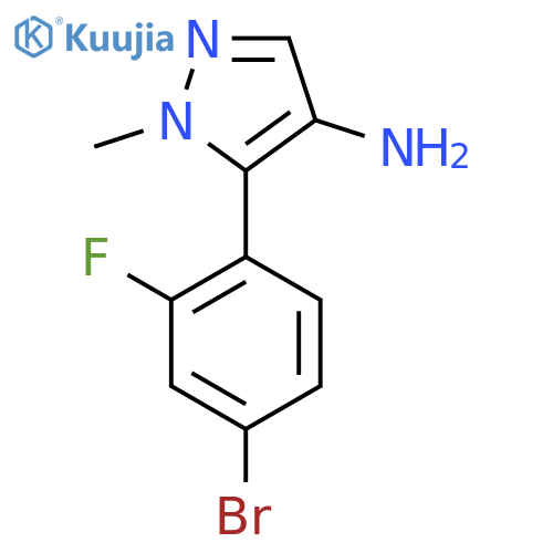 5-(4-bromo-2-fluorophenyl)-1-methyl-1H-pyrazol-4-amine structure