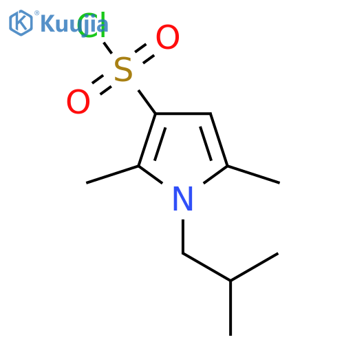 2,5-dimethyl-1-(2-methylpropyl)-1H-pyrrole-3-sulfonyl chloride structure