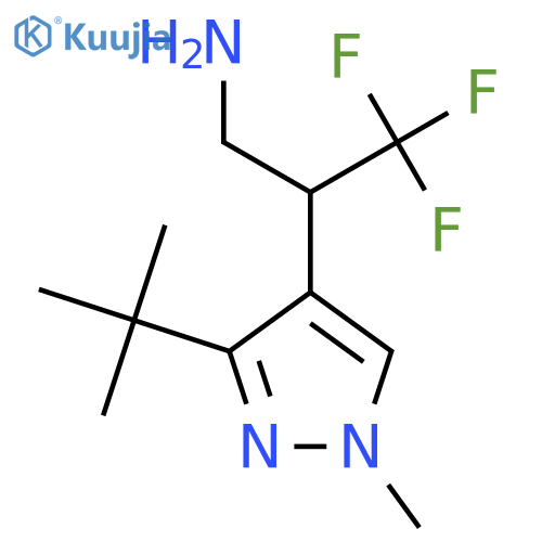2-(3-tert-butyl-1-methyl-1H-pyrazol-4-yl)-3,3,3-trifluoropropan-1-amine structure