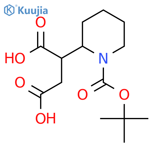 2-{1-(tert-butoxy)carbonylpiperidin-2-yl}butanedioic acid structure