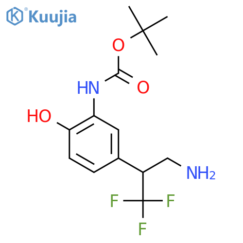 tert-butyl N-5-(3-amino-1,1,1-trifluoropropan-2-yl)-2-hydroxyphenylcarbamate structure