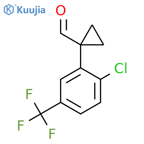 1-[2-Chloro-5-(trifluoromethyl)phenyl]cyclopropane-1-carbaldehyde structure
