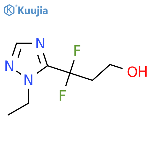 3-(1-ethyl-1H-1,2,4-triazol-5-yl)-3,3-difluoropropan-1-ol structure