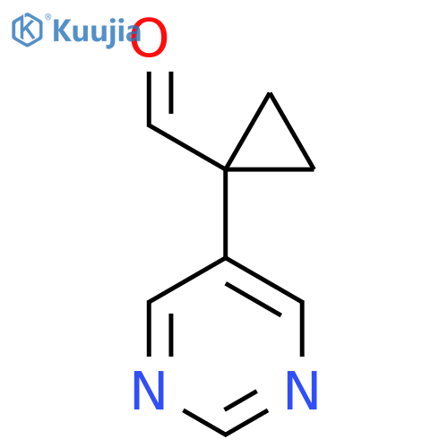 1-(pyrimidin-5-yl)cyclopropane-1-carbaldehyde structure