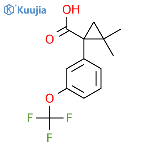 2,2-dimethyl-1-3-(trifluoromethoxy)phenylcyclopropane-1-carboxylic acid structure