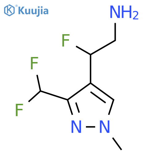 2-3-(difluoromethyl)-1-methyl-1H-pyrazol-4-yl-2-fluoroethan-1-amine structure