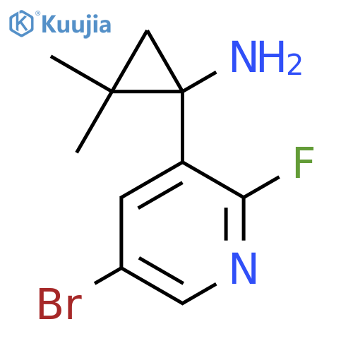 1-(5-bromo-2-fluoropyridin-3-yl)-2,2-dimethylcyclopropan-1-amine structure