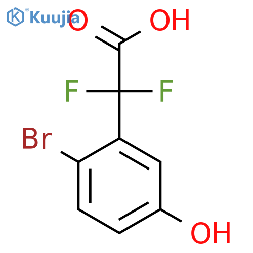2-(2-bromo-5-hydroxyphenyl)-2,2-difluoroacetic acid structure