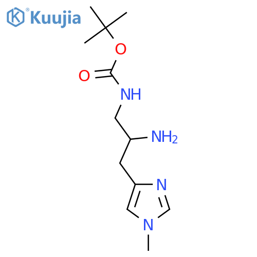 tert-butyl N-2-amino-3-(1-methyl-1H-imidazol-4-yl)propylcarbamate structure