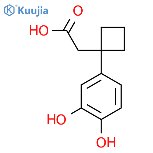 2-1-(3,4-dihydroxyphenyl)cyclobutylacetic acid structure